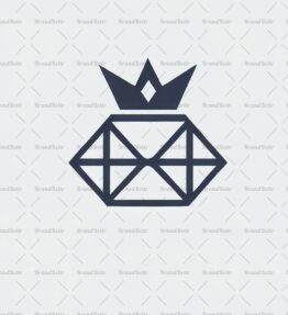 Geometrischer Diamant und Krone